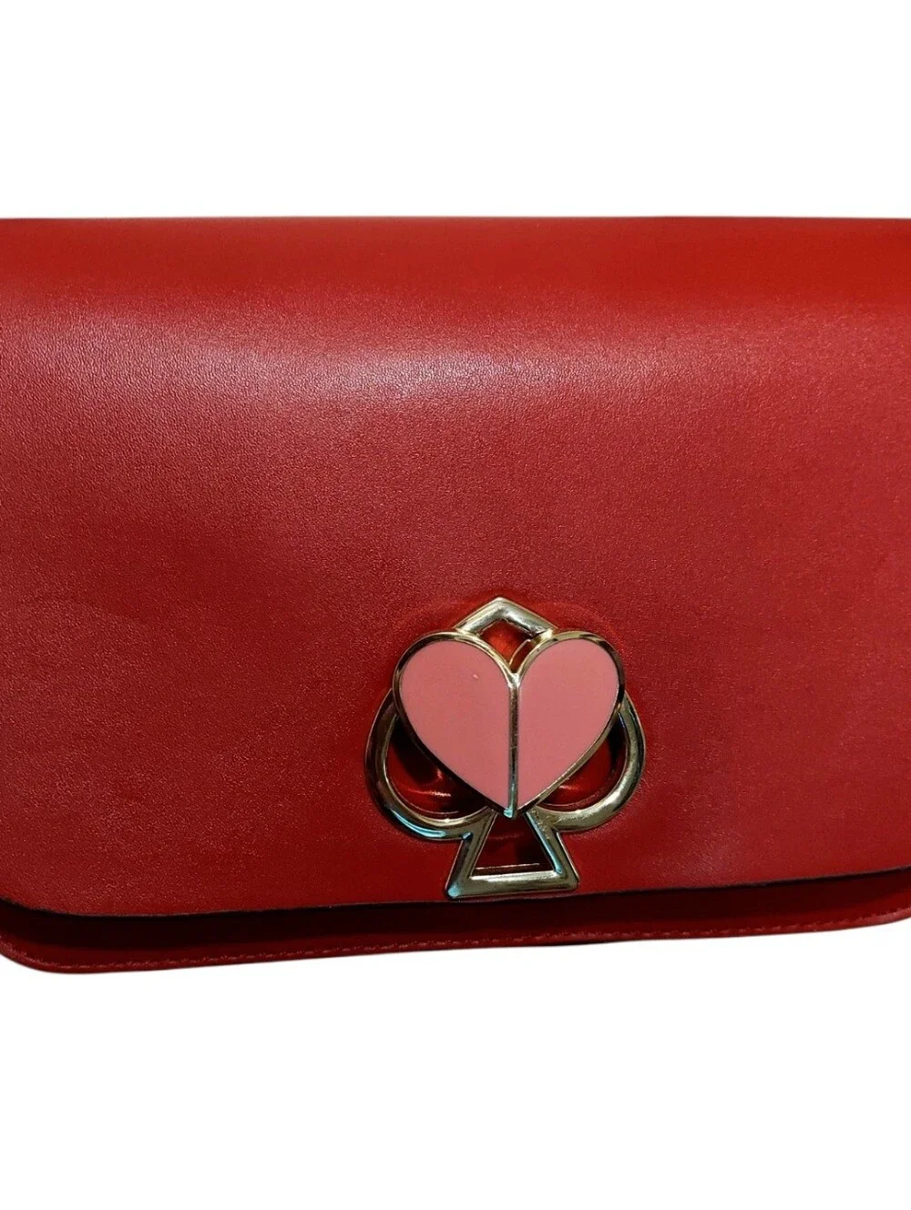Kate Spade Nicola Twistlock Heart Leather Shoulder Bag EUC